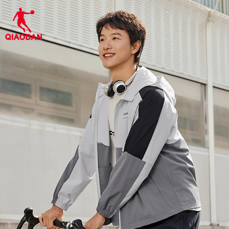 Jordan ice light elastic outdoor hooded single-layer trench coat for boys 2025 summer new shopping mall with official