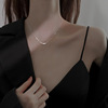 Brand universal necklace from pearl, accessories with butterfly stainless steel for elementary school students, Korean style, light luxury style