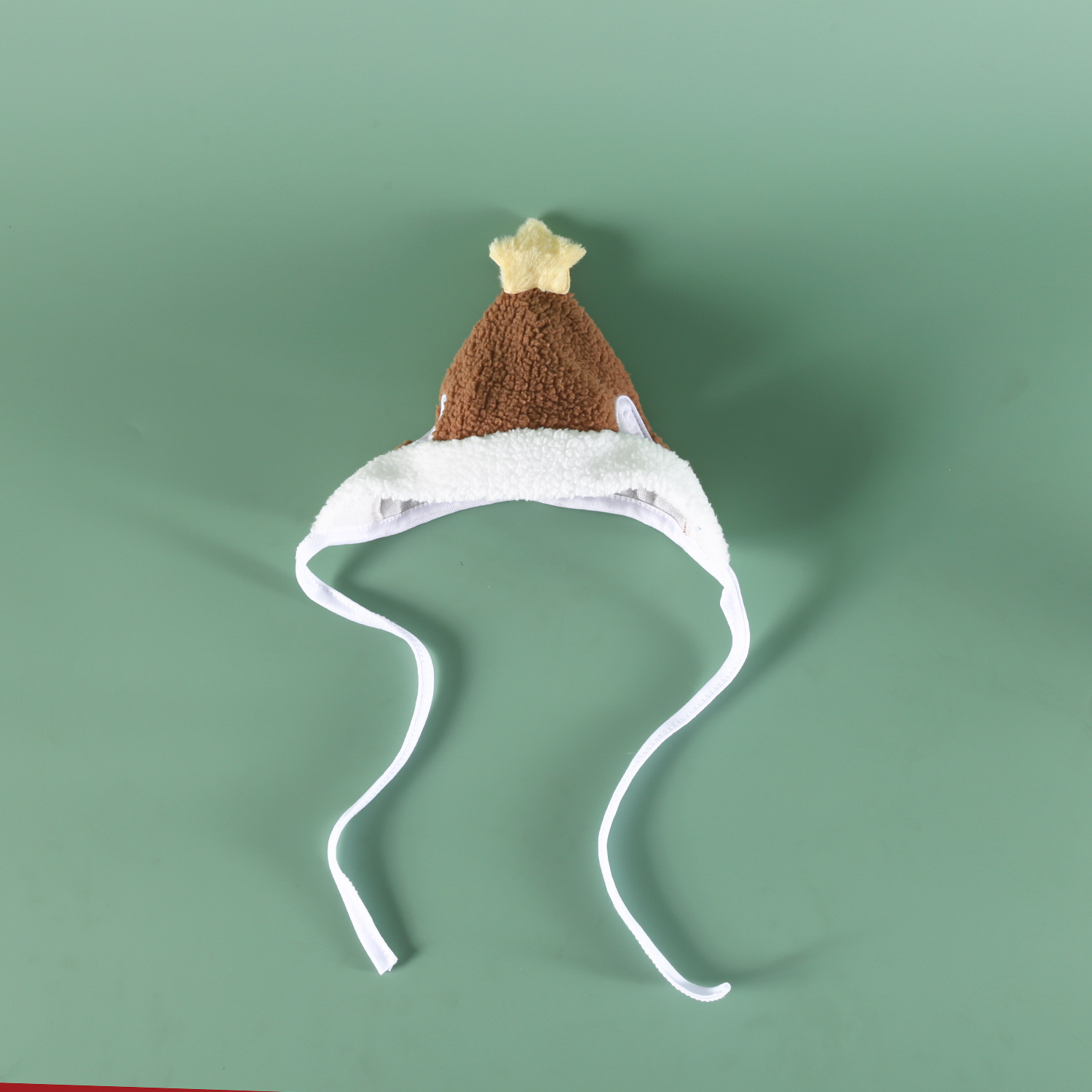 2025 Pet Christmas Set felpa estrella de cinco puntas gato cachorro lazo babero sombrero capucha cálido comercio exterior
