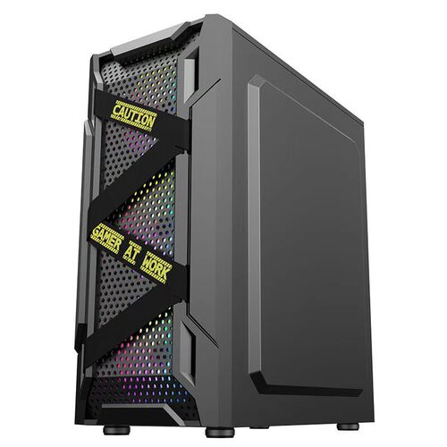 Cross-border Titan office computer case, desktop personalized bandage iron mesh gaming esports side-transparent ATX computer case