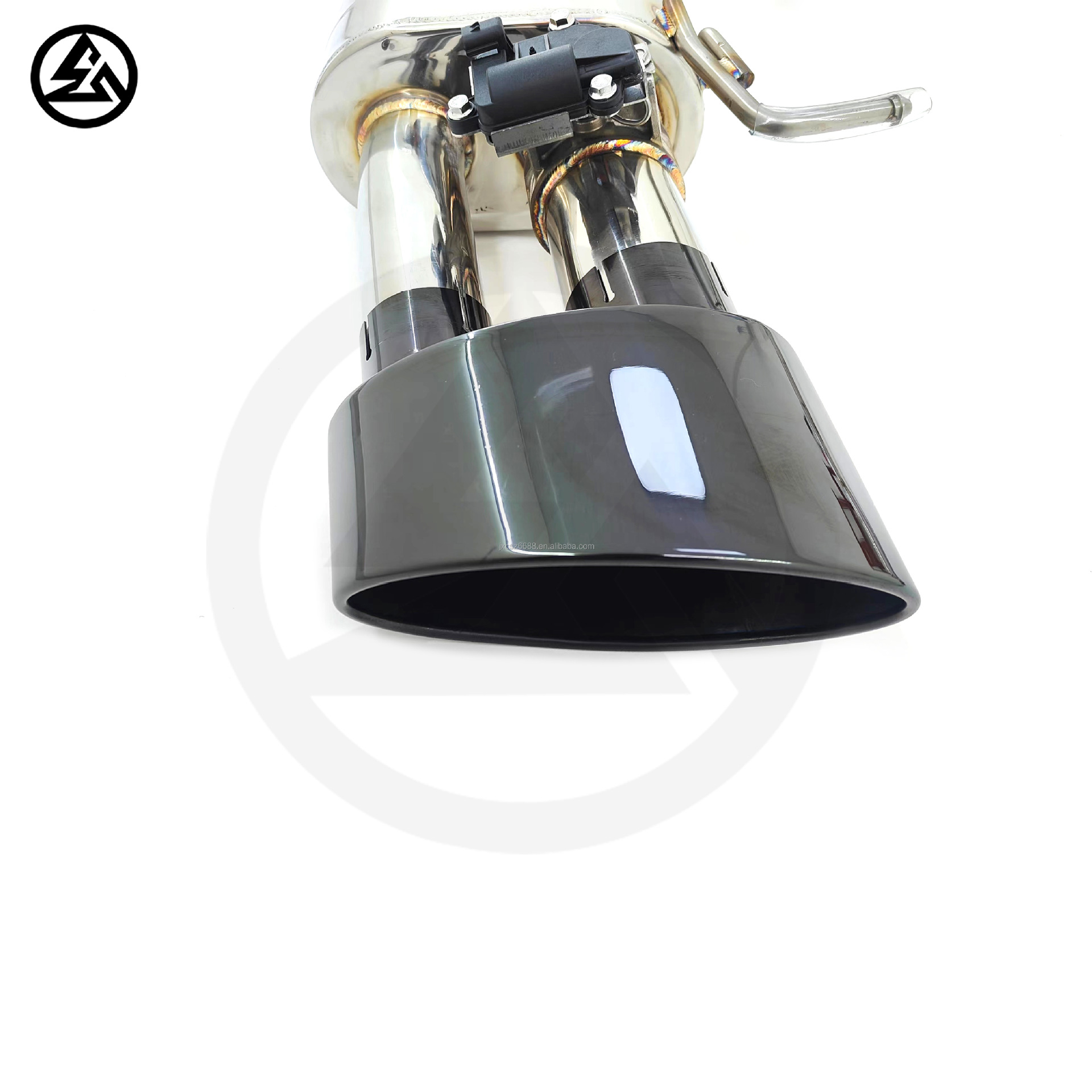 Suitable for Audi RS6 RS7 C8 4.0T valve-type rear and front exhaust pipes with glossy black tail pipes