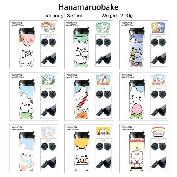 Sanrio Hanamaru Drinking Cup Cartoon Anime Peripheral Double-Layer Insulated Sports Water Bottle Cold Water Cup Creative Water Cup