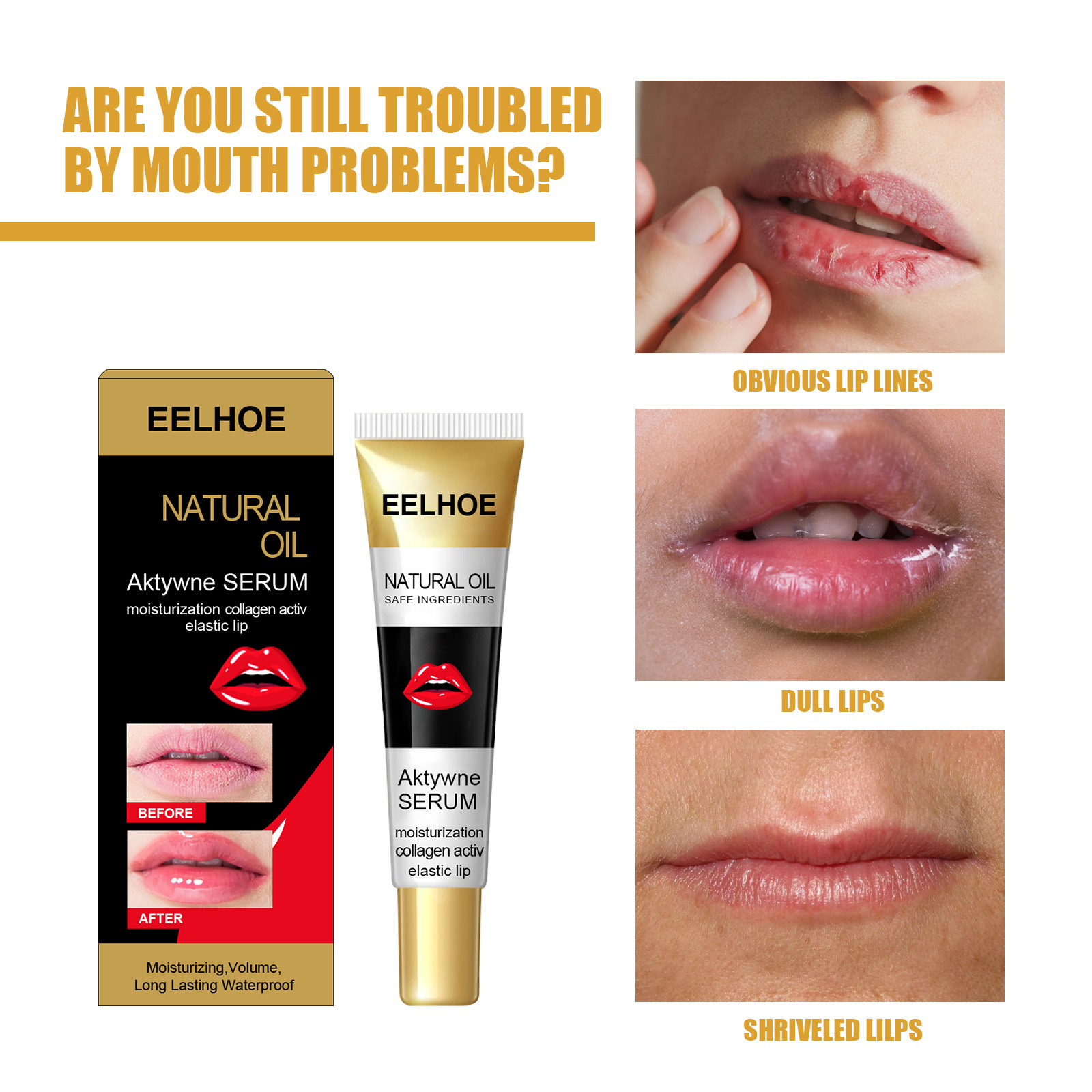 EELHOE Anti Lip Line Scrub Cream peelt, verblasst Linien, pflegt Lippenstift, spendet Feuchtigkeit und entfernt Lippenöl_voghion.com