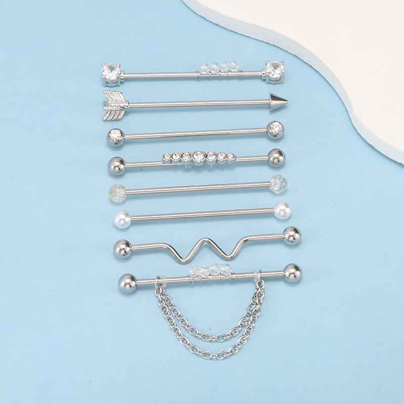 Labret piercing jewelry detail image
