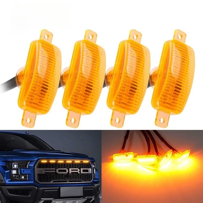 four mid-net daytime running light, Gündüz işıqları - one-to-three-square-and-round-style-yellow-shell