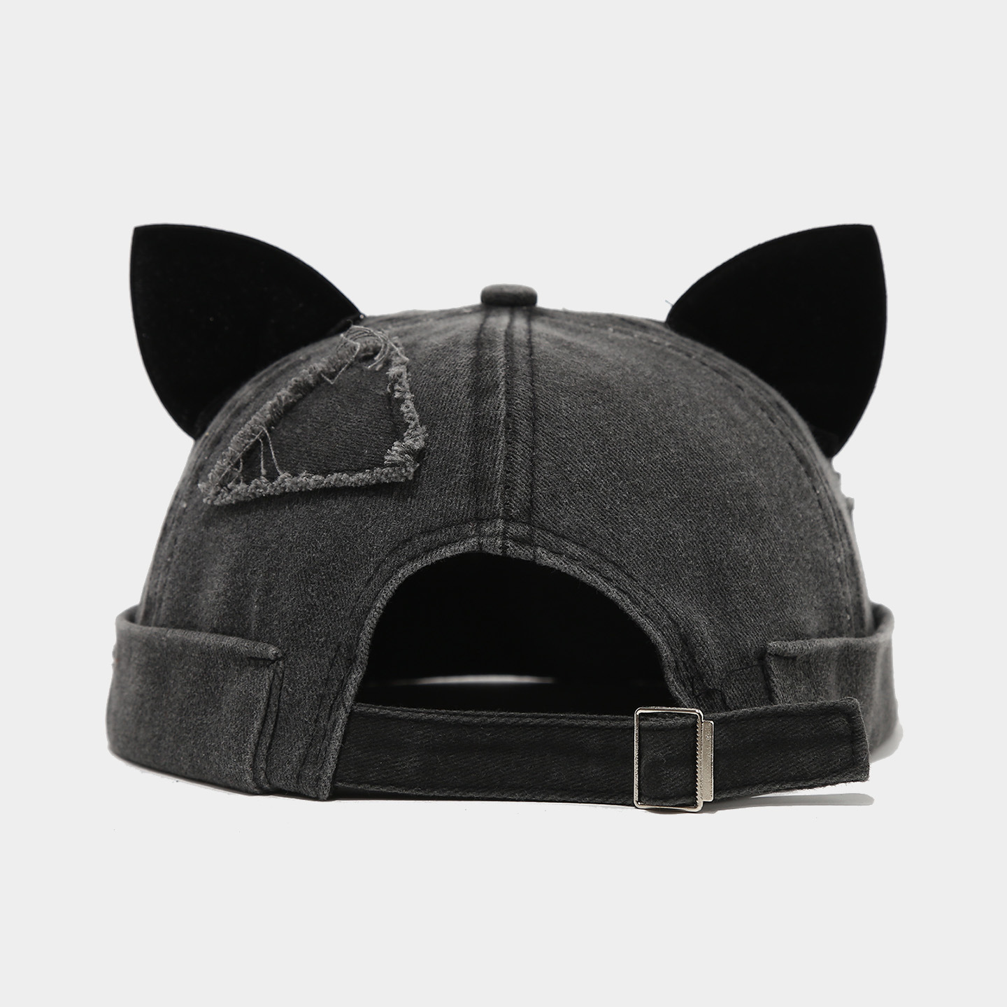 Gorra de propietario de orejas de zorro retro, costura de lavado de marea para mujer, sombrero de piel de melón viejo, sombrero de estudiante personalizado de hip-hop sin aleros image 7