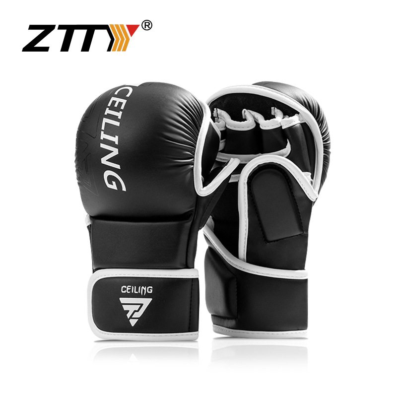 Guantes de boxeo MMA personalizados ZTTY, hombres adultos, guantes de lucha profesionales, Sanda, guantes de lucha física, ufc