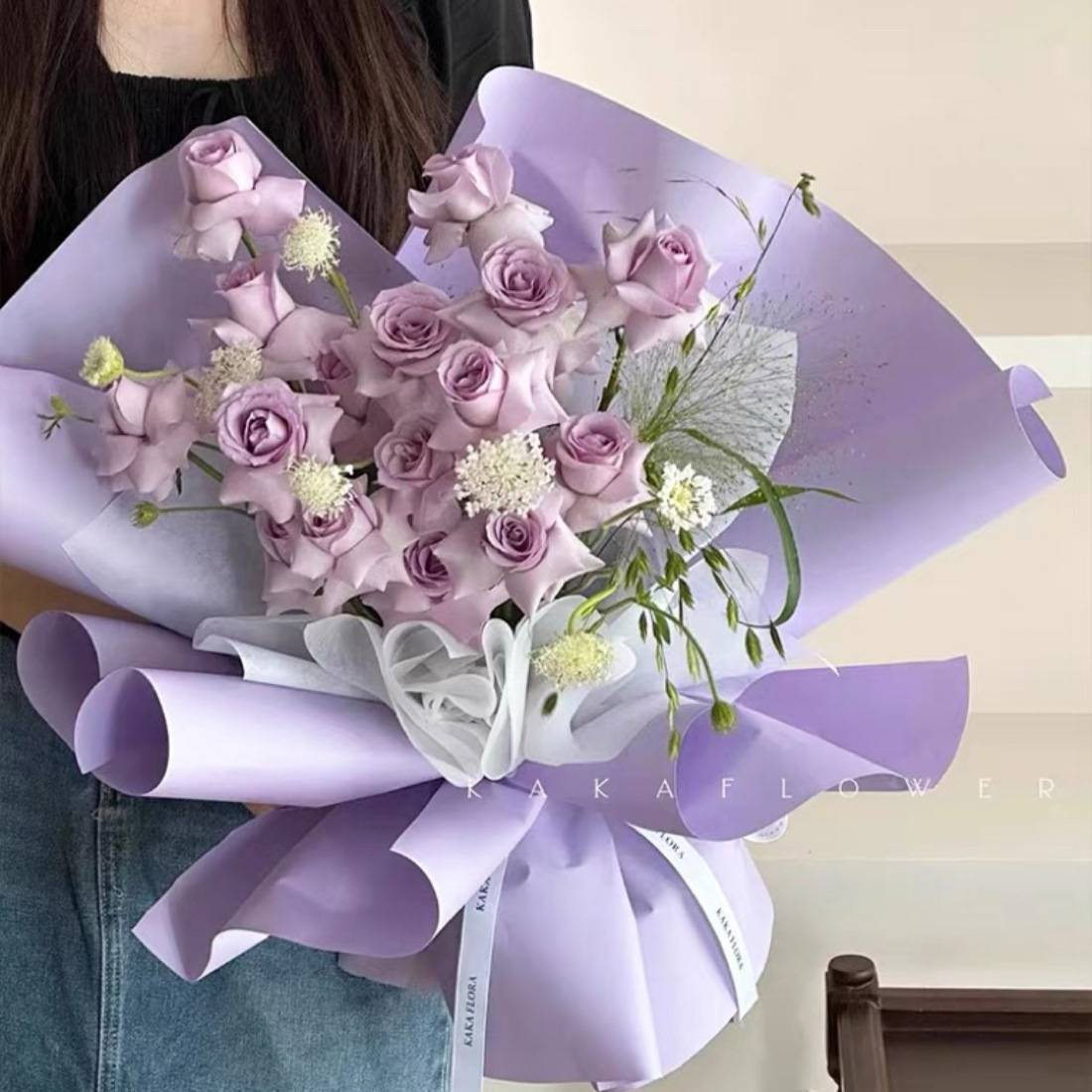 Lizhiran 50*50 color sólido impermeable engrosada ouya bolsa de papel de flores ramo de papel material de embalaje