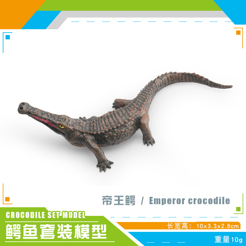 Transfronterizos infantiles simulación anfibio cocodrilo modelo cocodrilo imperador cocodrilo Yangtze mandíbula móvil estático juguete de decoración