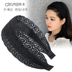 韓國寬邊發箍蕾絲髮卡帶齒防滑頭箍髮飾遮白髮發窟女頭飾壓發卡子