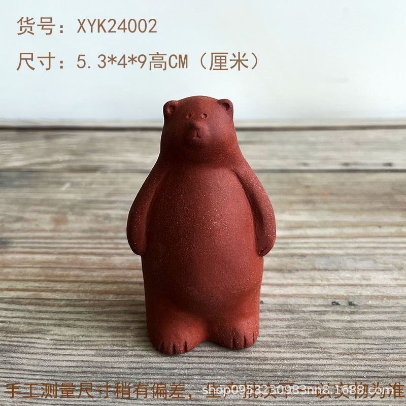 粗陶手作茶宠家用线香红陶办公文化用品创意陶瓷工艺品招财猫摆件|undefined