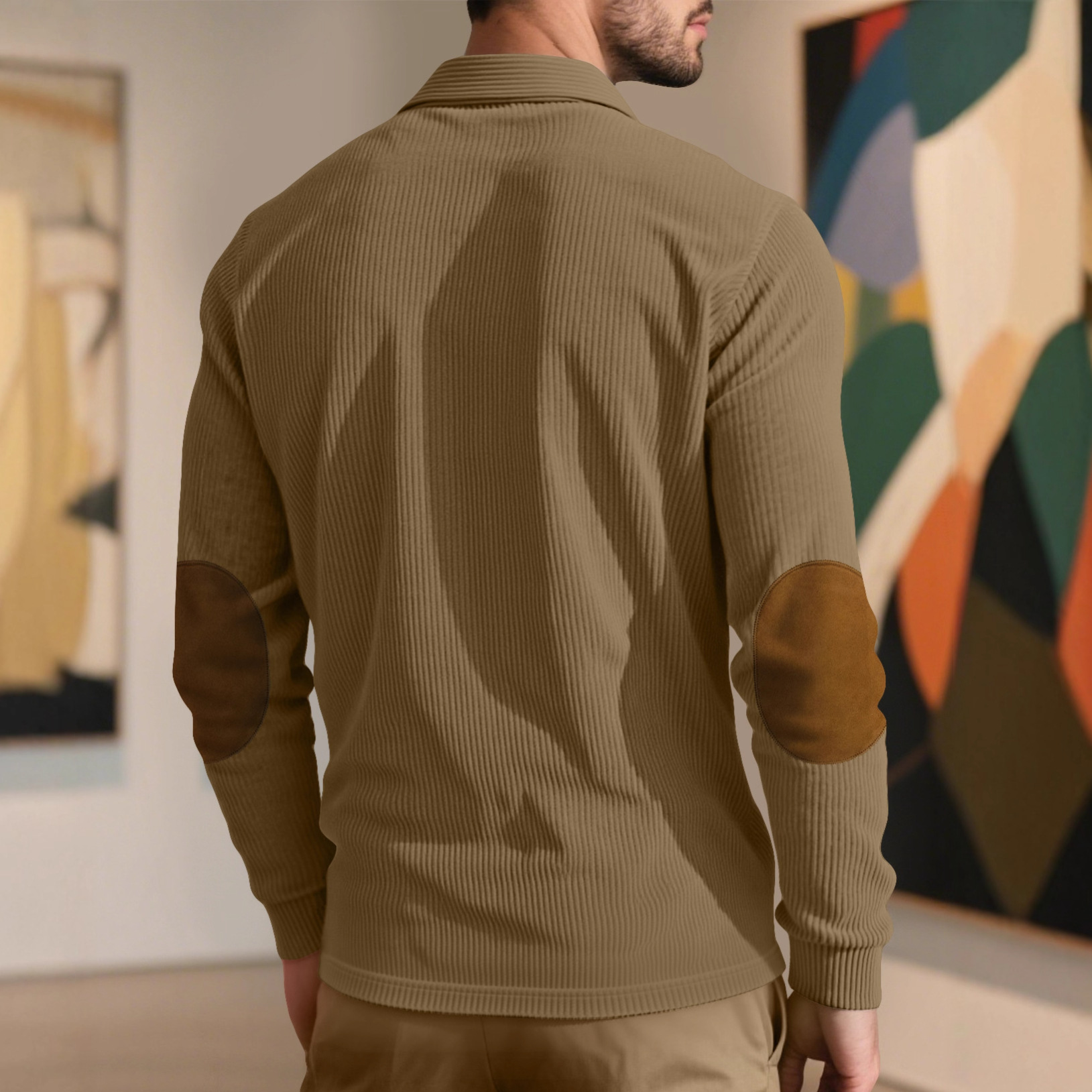Transfronterizos TK primavera y otoño ventas calientes de terciopelo relajado al aire libre larga manga overshirt americano retro hombre suéter
