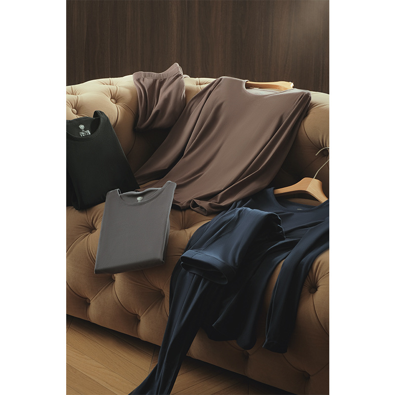 Warm as Soon as You Put It On! Men's Winter Thermal Suit, Skin-Friendly, Comfortable, Heating, Constant Temperature Cashmere Protein K Bacteria Autumn Clothes and Long Pants