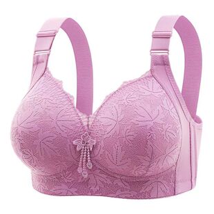 New Bra, Comfortable Push-Up, Big Breasts, Small Breasts, No Rims, Breast-Retracting Women's Large Size Thin Bra for Middle-Aged and Elderly People