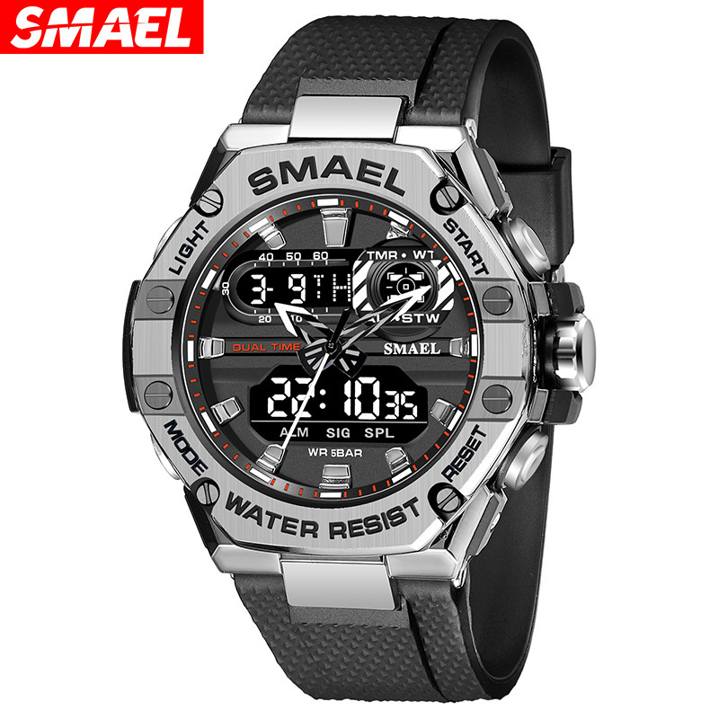 Smalla smael deportes reloj electrónico personalidad juvenil tendencia reloj calendario semana calendario luminoso 8066