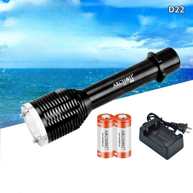 Ao Tongtong дайвинг фонарик D22 сильный свет LED дальнего излучения 8 уровня водонепроницаемый 100 м подводный спасательный свет фонарик L2