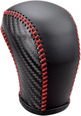 / Tacoma 2016-2022, Sürətlər qutusu və əl tormozu başlıqları - black-leather-black-carbon-fiber-pattern-with-red-stitching