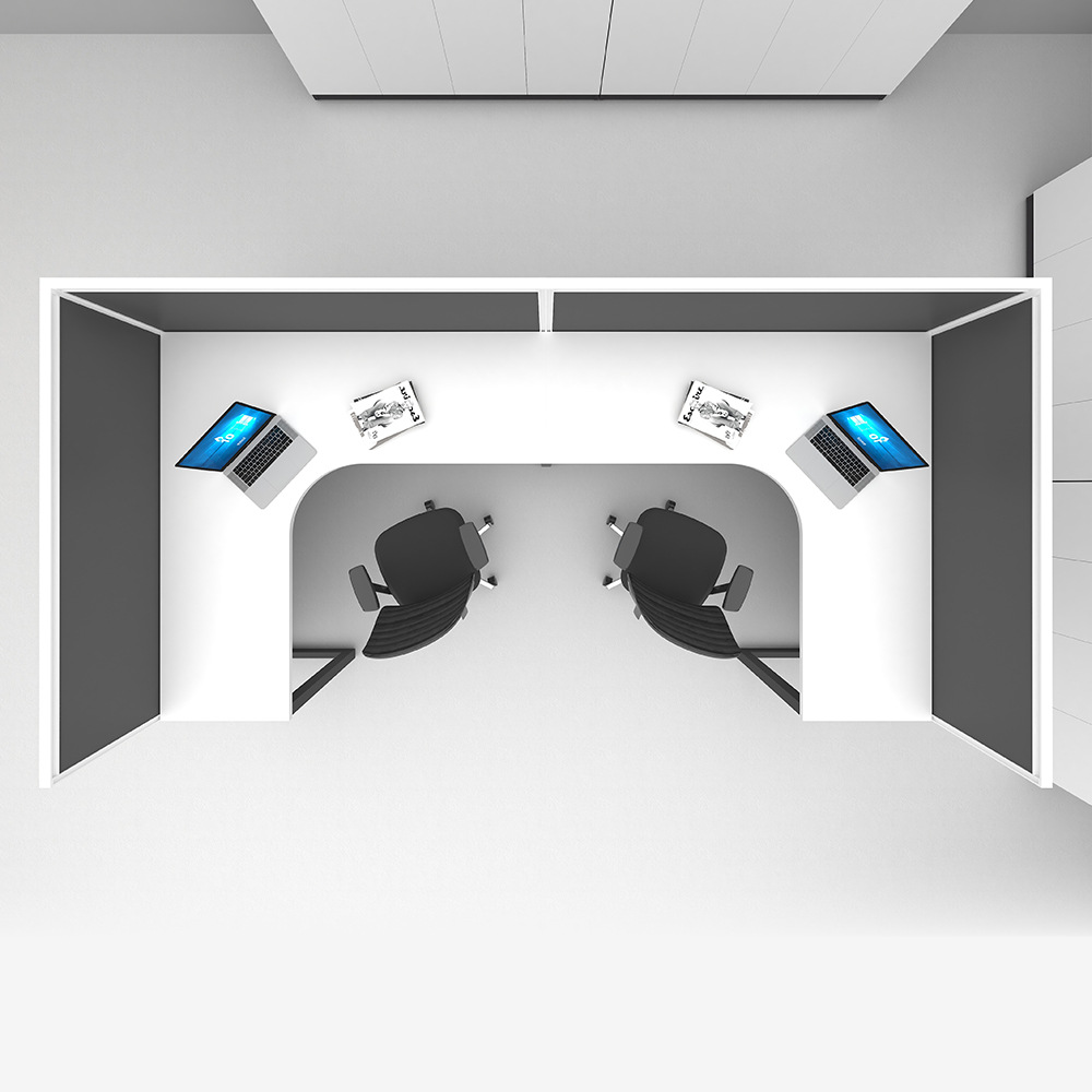 Esquina de la pantalla escritorio de personal de escritorio de oficina de dos personas simple escritorio de partición de escritorio de computadora en forma de L