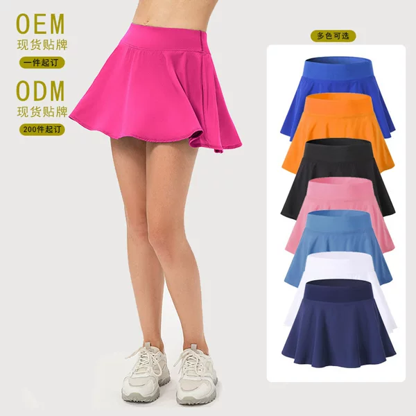 Sports Quick-drying Culottes Women's Tennis Dance Yoga Training Suit Anti-light Fitness Running Lined Short Culottes