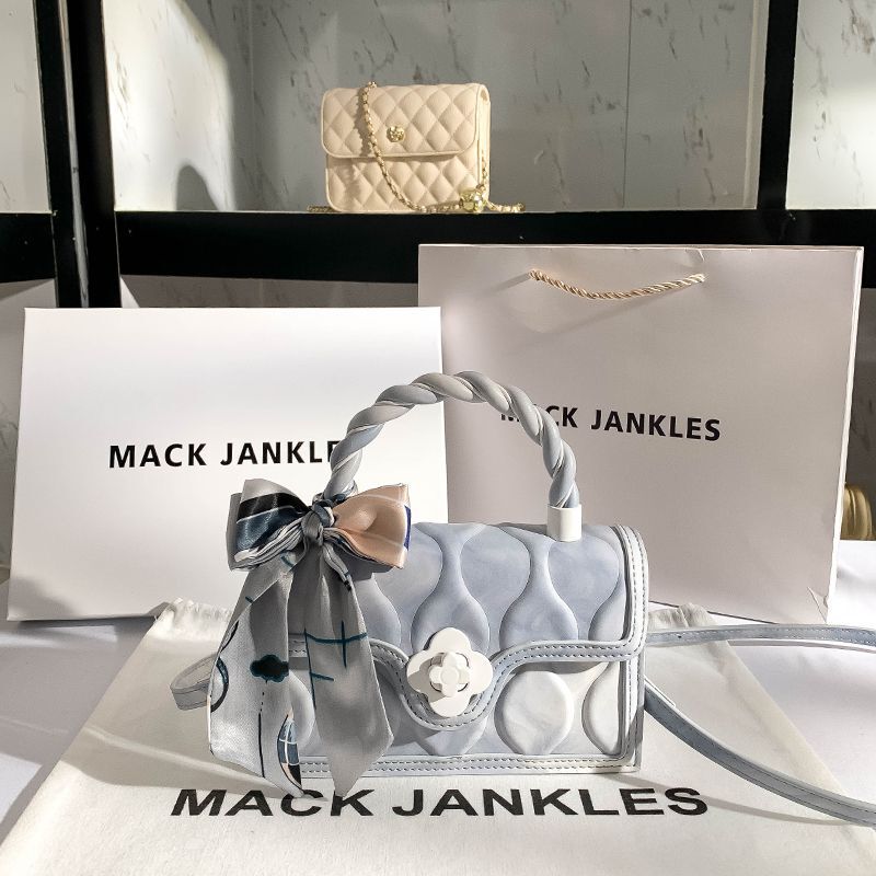 Hong Kong Mack Jankles Genuine Leather Niche Chinese Style Embossed Satchel Small Square Bag for Women 2025 New Crossbody Bag