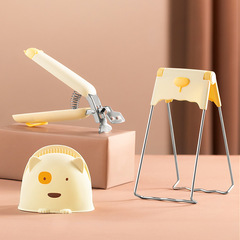 Food-grade stainless steel anti-scalding bowl clamp kitchen artifact household plate lifter steaming vegetable clamp anti-slip three-piece set