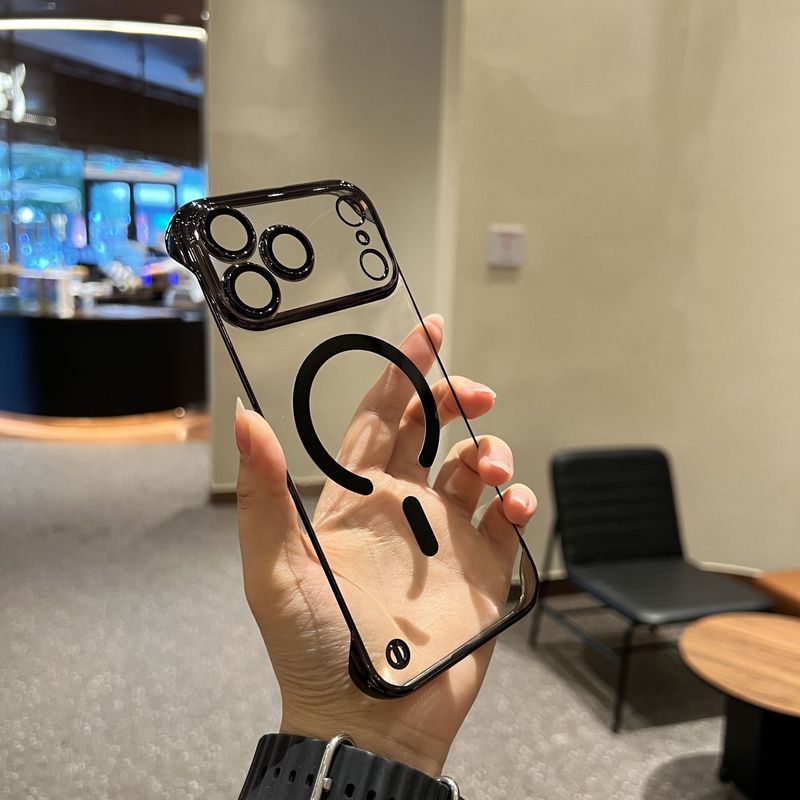 适用iPhone17PROMAX手机壳电镀无边框磁吸苹果17防摔16高级感全包|undefined