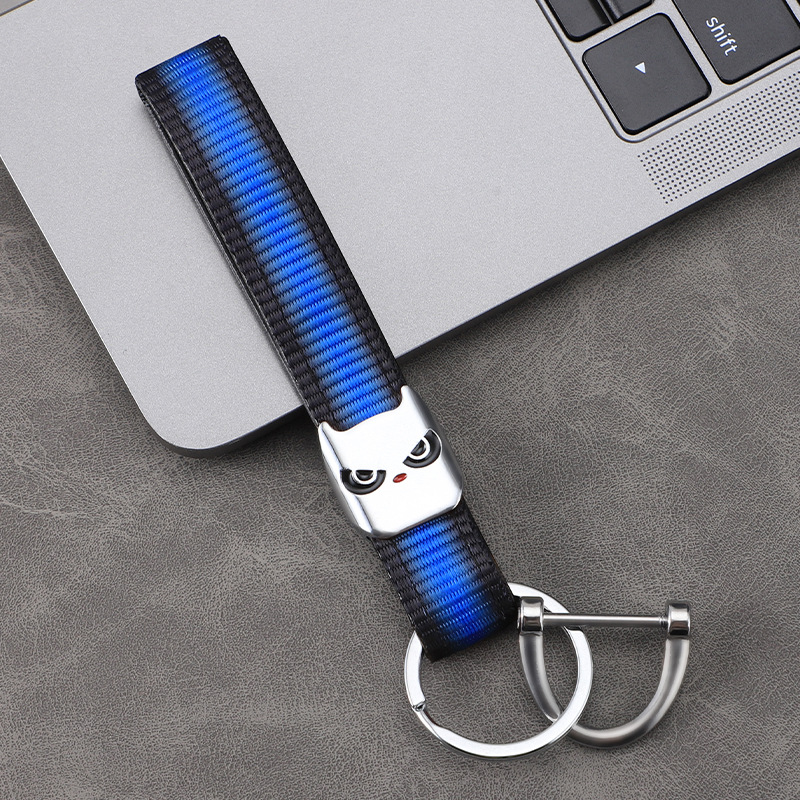 2024 nuevo llavero de coche de dibujos animados cuerda trenzada llavero metal aleación de zinc material colgante duradero a prueba de pérdidas