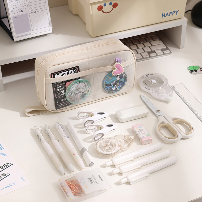 クロスボーダー新しいシンプルな大容量痛バッグ鉛筆バッグ学生文具箱二次元無地筆箱文具バッグ|undefined