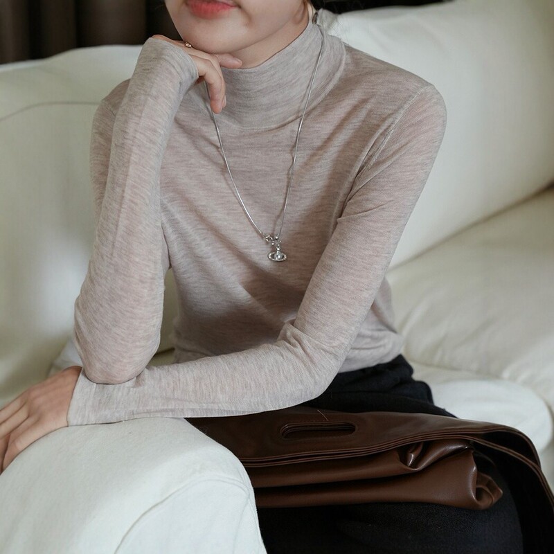 100 pieces of fine, water-soluble wool high-neck base layer tops for women, slim-fit, long-sleeved, knitted, sheer, and suitable for autumn and winter 100 pieces of fine, water-soluble wool high-neck base layer tops for women, slim-fit, long-sleeved, knitted, sheer, and suitable for autumn and winter
