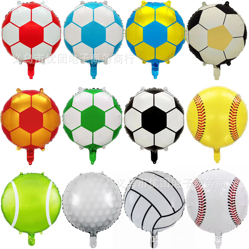 New Product 18inch Tennis Golf Volleyball Aluminum Foil Balloons Birthday Party Decoration Ball Wholesale