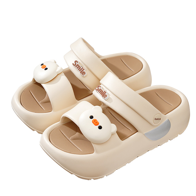 Lindas sandalias de tiras dobles para mujer, suela gruesa, suela blanda, moda, todo fósforo, ropa exterior, sandalias y zapatillas de playa de doble uso, EVA