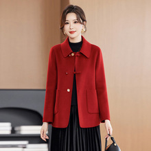 洋气妈妈秋装羊毛呢外套中长款女装中老年女装秋冬双面呢子大衣
