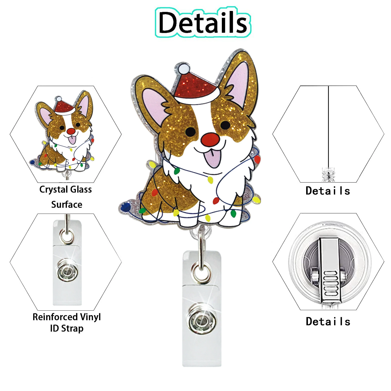 Christmas acrylic adjustable dinosaur, rotating badge, crocodile