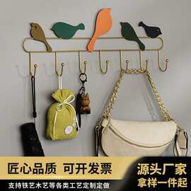 卧室门上收纳衣帽钩衣服挂架门后挂钩免打孔墙上挂衣钩北欧风