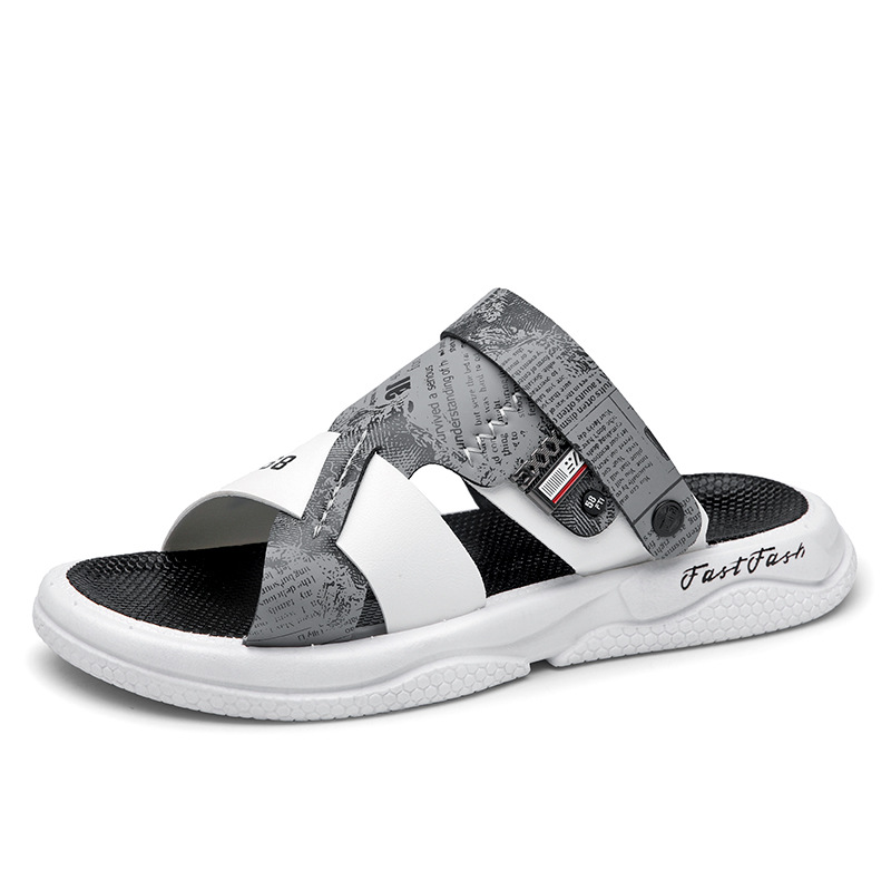 Sandalias para hombres al aire libre zapatos de playa casuales verano 2024 nuevo un pedazo de zapatillas transpirables