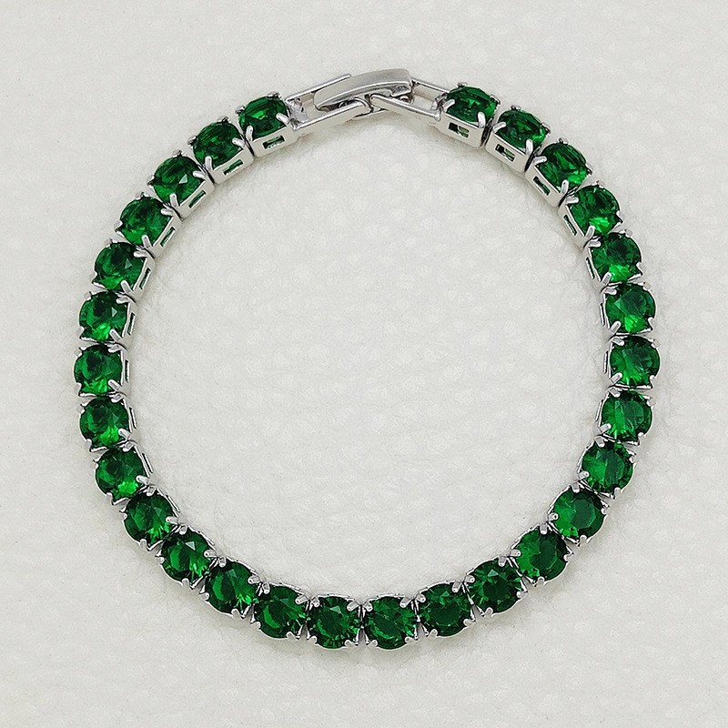 Hip Hop Tennis Armband Handstück Mehrfarbiges Zirkon Armband Damen Volldiamant Nicht verblassend S5787_voghion.com