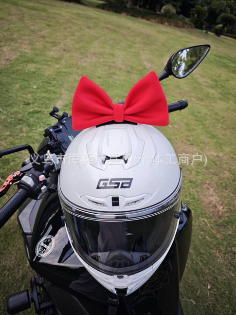 Motorcycle Helmet Bow Decoration Ornaments Modified Car Stickers Accessories Electric Vehicle Motorcycle Tail Three-Dimensional Doll
