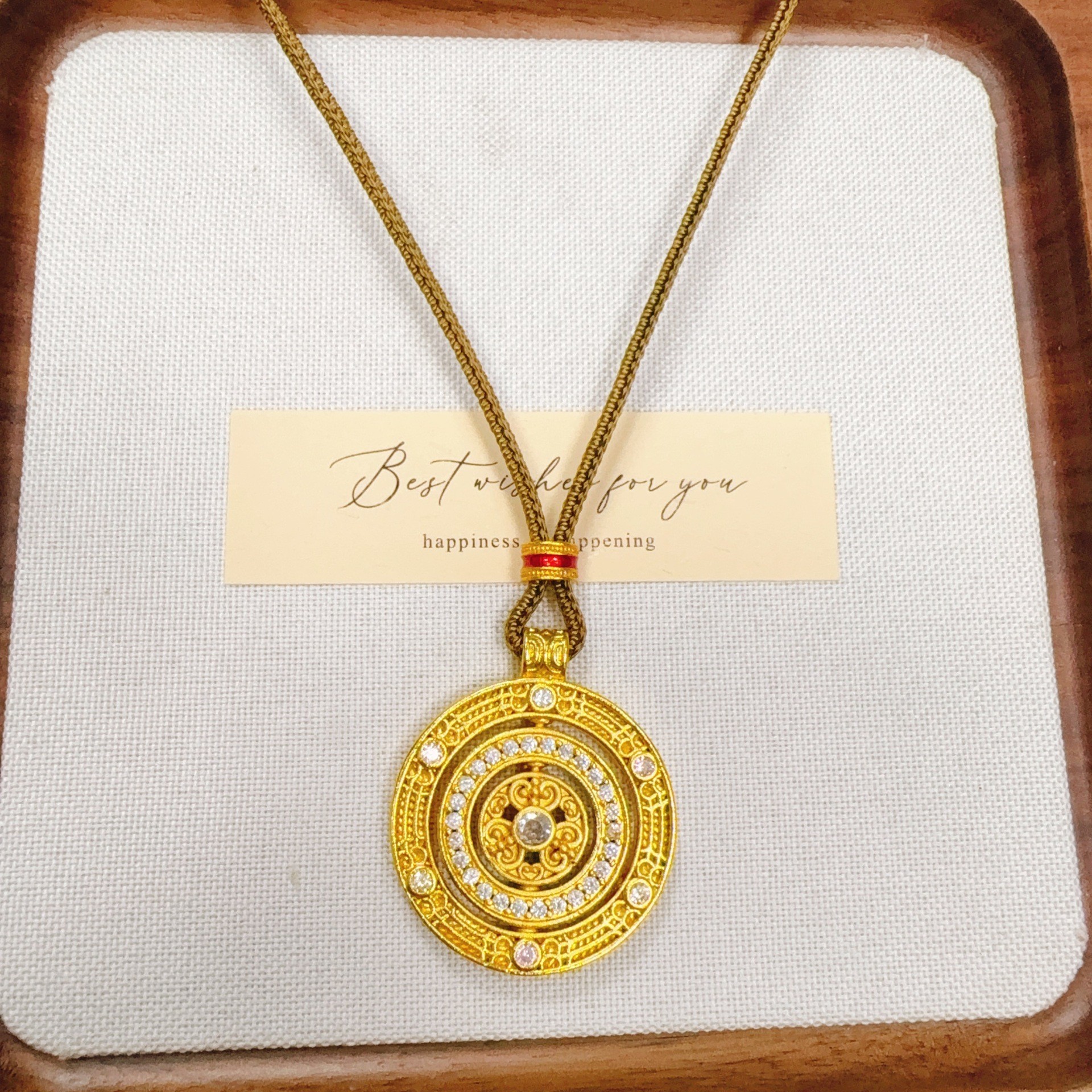 30mm 화이트 다이아몬드 회전 팔보 나침반 루이 로프