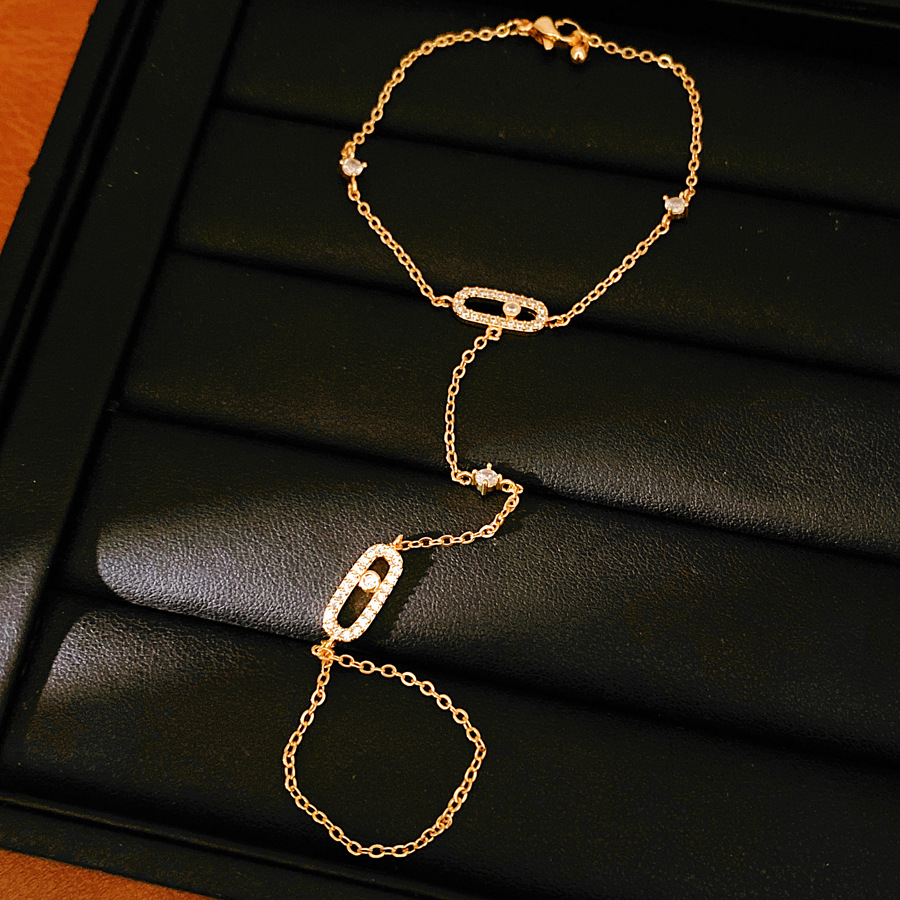Zircon elíptico una sola pulsera de estilo in-viento pulsera de dedo de moda nicho de diseño sensación de joyería al por mayor
