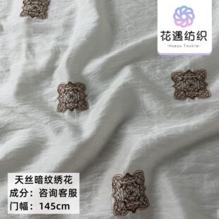 Spring 2024 New Tencel dark embroidered fabric children's clothing dress women's clothing suit dress Hanfu small shirt cloth
