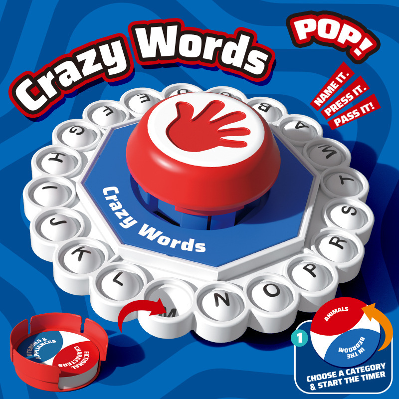 Cross-Border Amazon Hot-Selling Crazy Letter Word Press Board Game Fast-Paced Family Party Game Toy