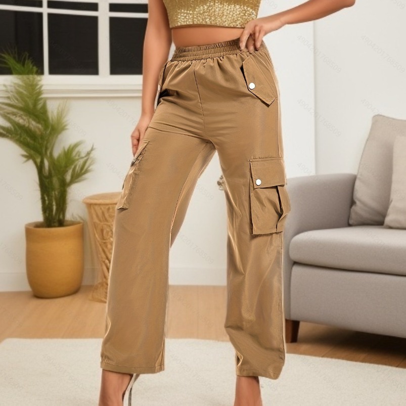 2023 el comercio exterior TEMU transfronteriza cintura alta Four Seasons pantalones de pierna ancha monos rectos temperamento pantalones de cercanías pantalones Casuales