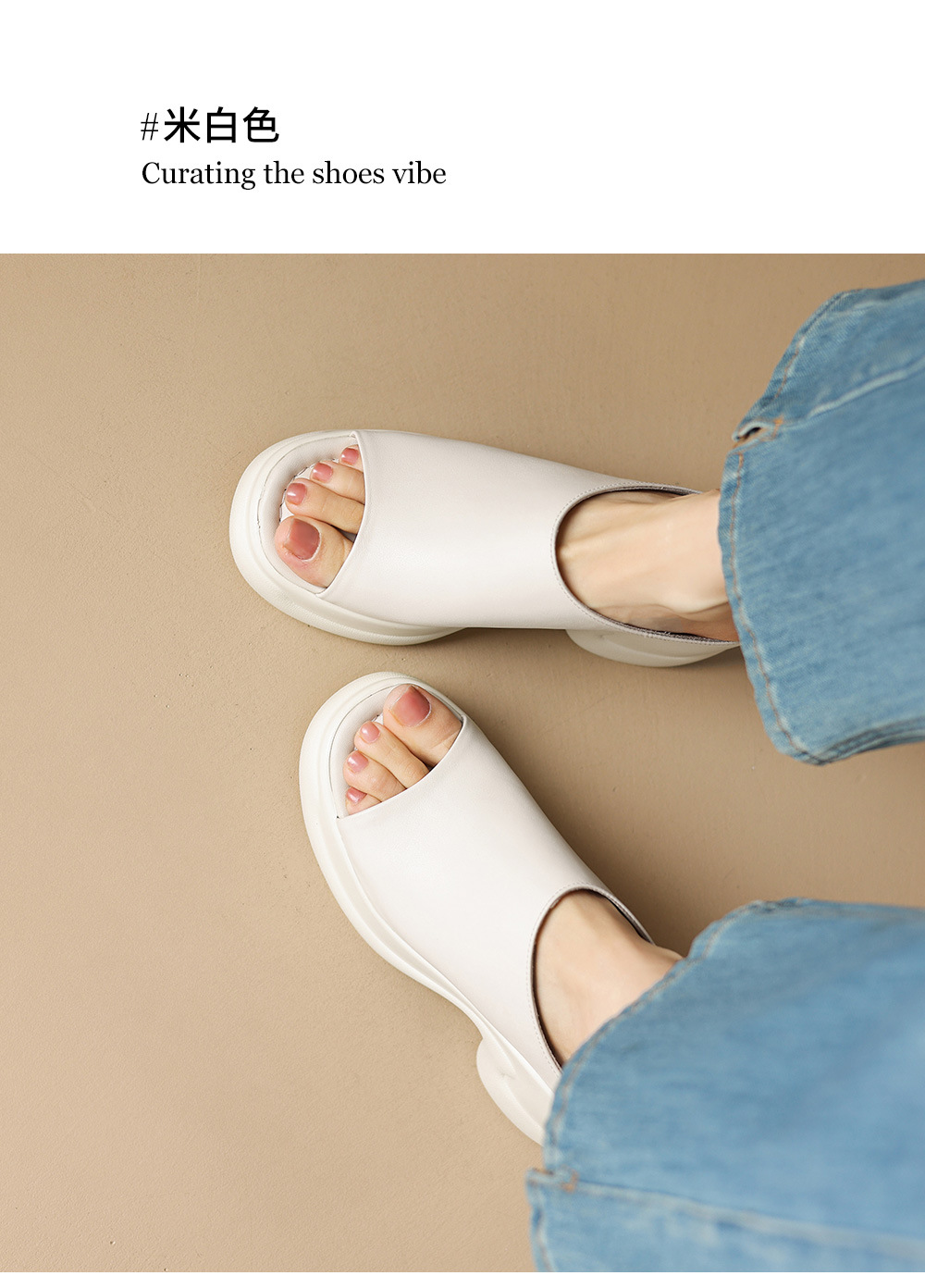 Sandal cao gót nữ đế dày 8,5 cm quai ngang da bò — đen chi tiết 11