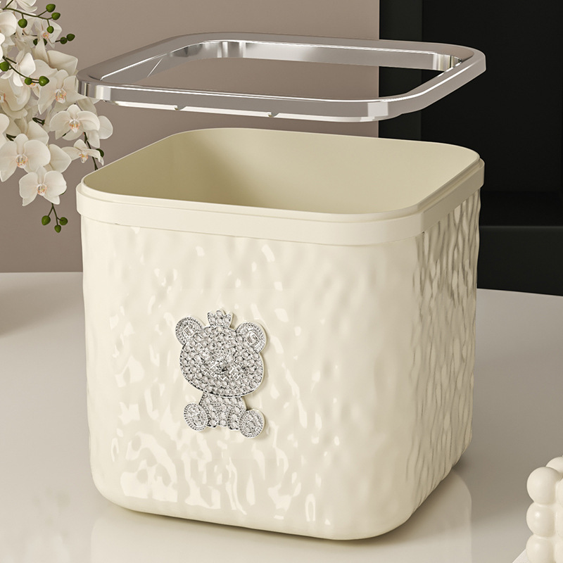 Cute Creative Desktop Trash Can Household Desk Countertop Trash Can Study Coffee Table with Lid Press Trash Can Cute Creative Desktop Trash Can Household Desk Countertop Trash Can Study Coffee Table with Lid Press Trash Can