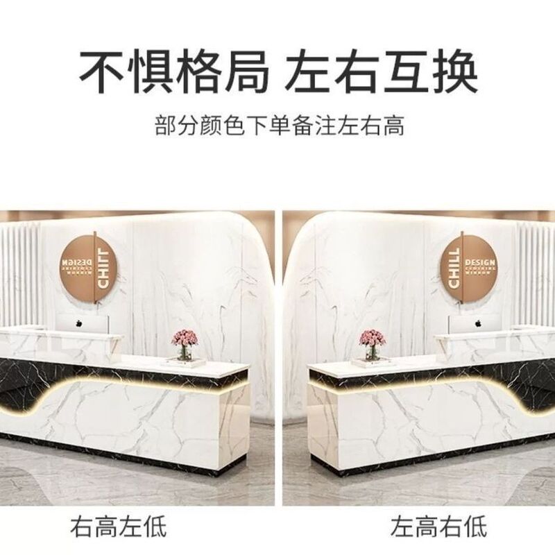 Bar Counter Cashier Front Desk Beauty Salon Reception Desk Clothing Store Cashier Corner Bar Luminous Light Belt Counter