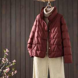 中年冬装羽绒棉服妈妈装时尚秋冬季2025新款新中式国风棉服潮氨纶