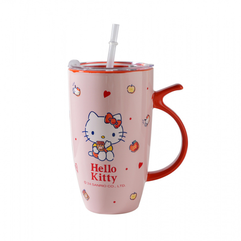 Autenticación Sanrio marca taza de cerámica encantadora taza de regalo para parejas de hombres y mujeres taza de agua de dibujos animados de gran capacidad