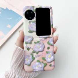蓝色玫瑰花oppo Find N3 Flip手机壳折叠屏PC硬壳水贴N2flip适用