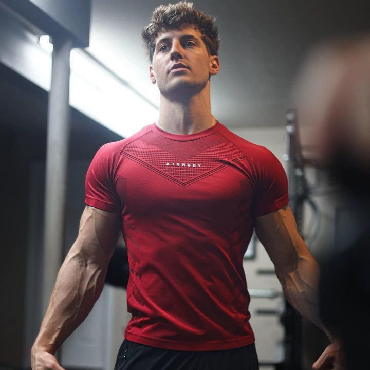 Футболка для зала, коллекция 2023, облегающая, короткий рукав