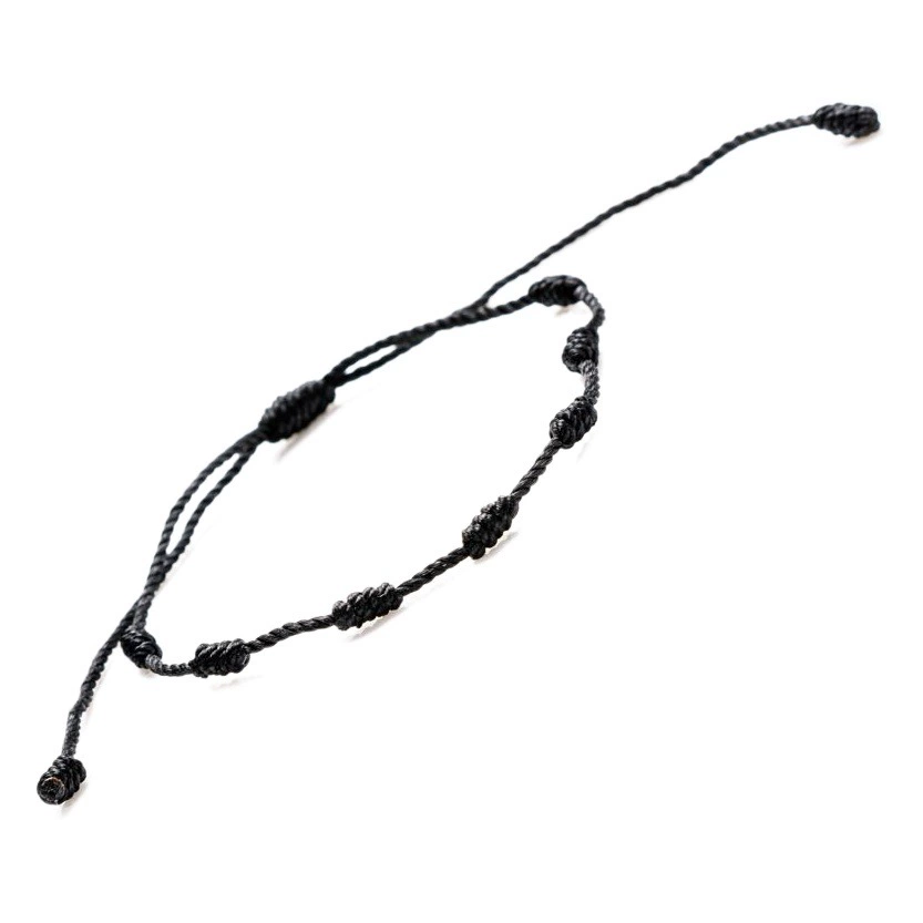 В наличии трансграничный горячий стиль, который не легко выцветает, красный и черный двухцветный ручной работы, перуанский узел, семисекционный браслет из красной веревки, сплетенный вручную